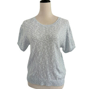 J. Crew Factory Short Sleeve Beach Sweater Womens Small Light Blue Relaxed Fit
